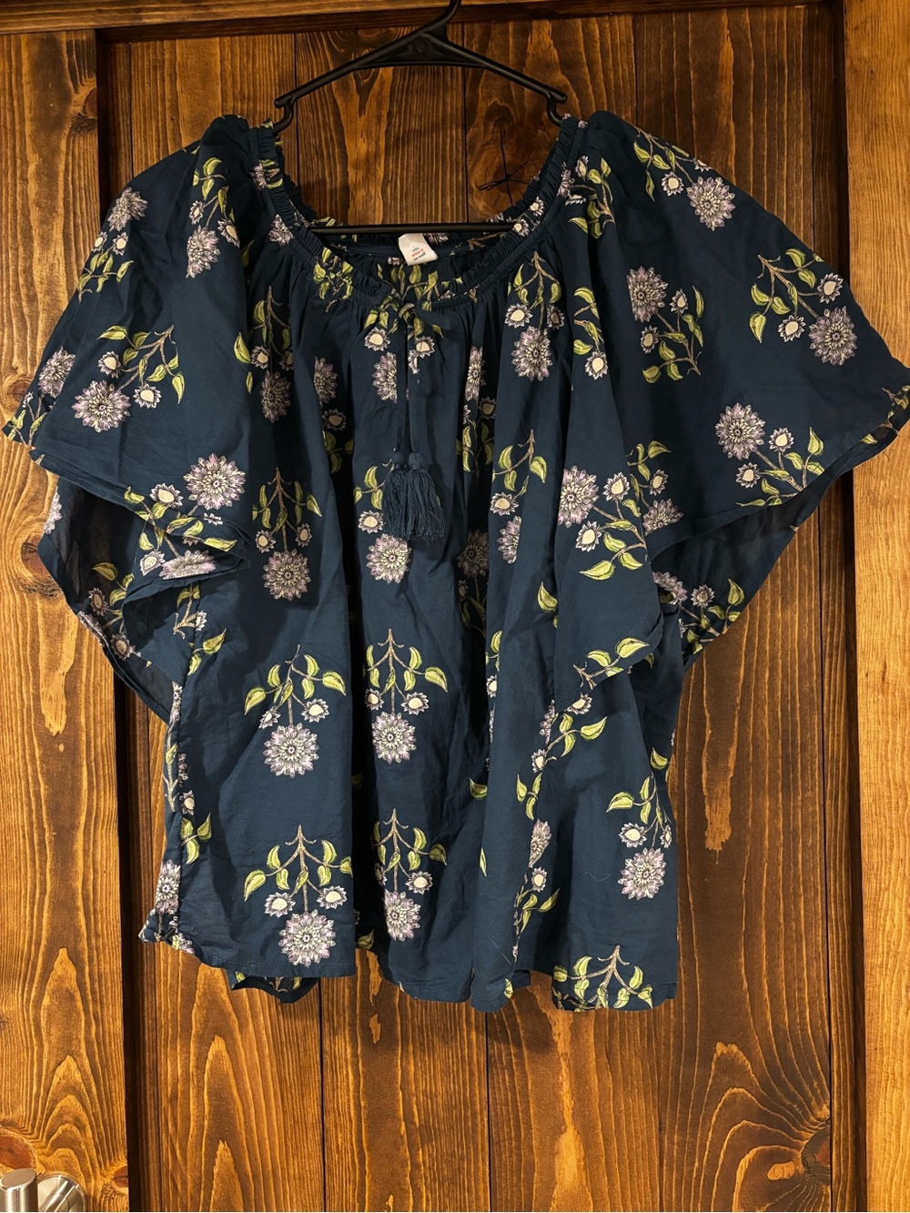 Old Navy Cotton Floral Swing Top With Flutter Sleeves XL